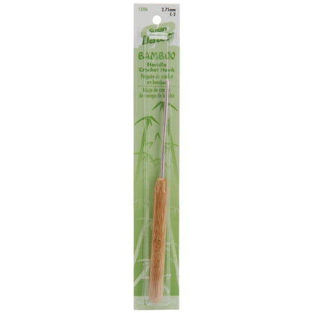 Bamboo Handle/Silvalume Head Crochet Hook 5.5"-Size C2/2.75mm