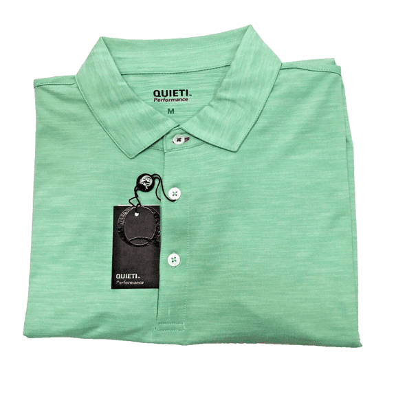 Quieti MEN'S Tonal Texture Performance Short-Sleeve Knit Polo Shirt SAGE XL