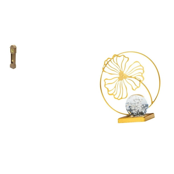 Reloj De Pie En Miniatura Con Forma De Hoja, Estatua De Hierro, Figura Coleccionable, Escultura Decorativa Para Sala De Estar, Estantería, Oficina, Escritorio, Decoración De Dormitorio