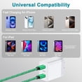 thumbnail image 3 of USB C Charger, Hootek Type C Charging Block with 2 Pack 6FT Type C Cables 25W Dual Port Type C Charger 6FT USB C Block Fast Android Charger Block Phone Charger Block with USB C Charging Cable, Green, 3 of 8