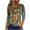 Khaki Tops for Women_f, variant on CYMMPU Women's Business Work Blouses Trendy Tunic Tops Western Printed 3/4 Length Sleeve Shirts Basic Tees Summer Fall Casual V-Neck 2025 Clothes Khaki S
