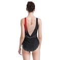 thumbnail image 3 of JanJean Women's Gymnastic Leotard Mesh Color Block Bodysuit Tops Dance Costume Dancewear Red M, 3 of 7