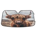 thumbnail image 2 of ALAZA A Highland Cow Windshield Sun Shade Car Foldable Sun Visor Block UV Rays Protector 55"x27.6", 2 of 9