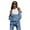 Blue, variant on LYMAYTER Women Jeans Jacket for S-2XL Washed Button Up Denim Coats Versatile Mid-Length Cowboy Outwear With Pockets