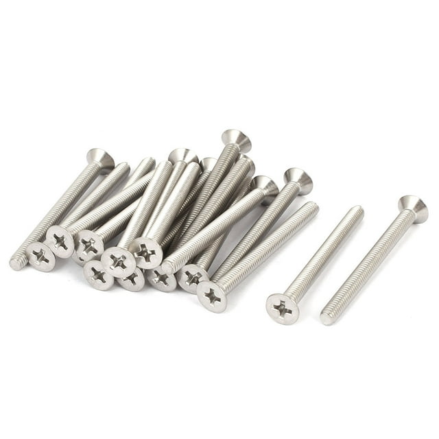 Unique Bargains 20 Pièces M4x45mm 316 Acier Inoxydable Tête Plate Phillips Vis de Machine à Vis