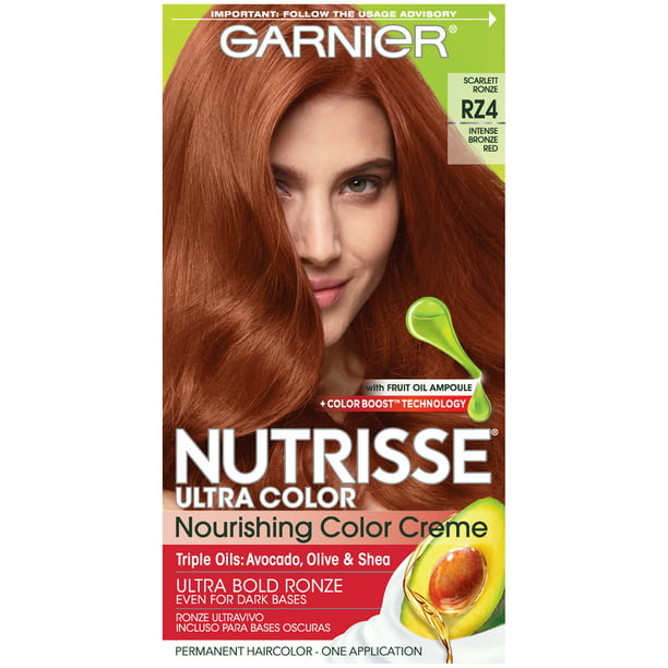 Garnier Nutrisse Ultra Color, R24 Intense Bronze Red, Permanent Hair ...