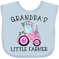 thumbnail image 3 of Inktastic Grandpa's Little Farmer- Pink Tractor and Flowers Boys or Girls Baby Bib, 3 of 4