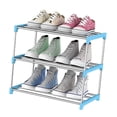 thumbnail image 3 of Shoes Rack Organizer Multi-layer Stainless Steel Shoe Stand Storage Shelf for Entryway Door  4-Tier  Pink, 3 of 9