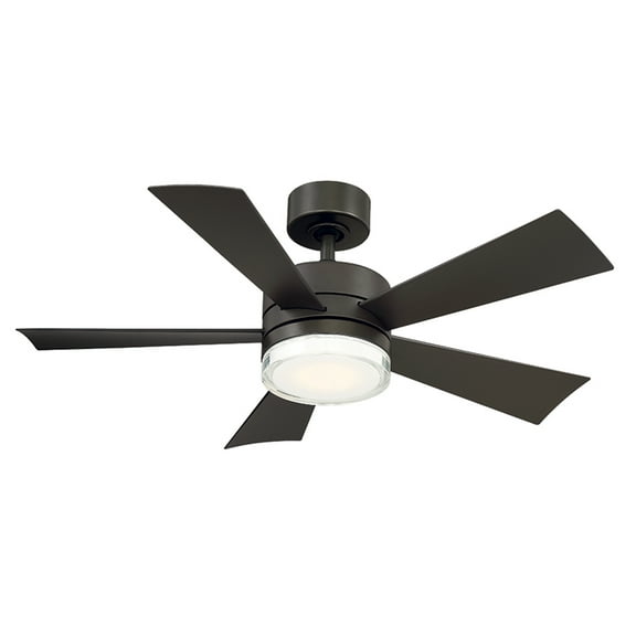 Wynd Indoor and Outdoor 5-Blade Smart Ceiling Fan 42in Bronze with 3000K LED Light Kit and Remote Control