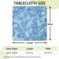 thumbnail image 2 of Blue White Tie Dye Swirl Pattern Square Fitted Tablecloth with Elastic Edge,Square Table Cover,Washable Elastic Table Cover for Home Kitchen Party Decor 36"x36", 2 of 6