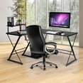 thumbnail image 3 of Giantex L-Shaped Computer Corner Desk, Multipurpose PC Workstation, Gaming Computer Desk for Home Office, Black, 3 of 8