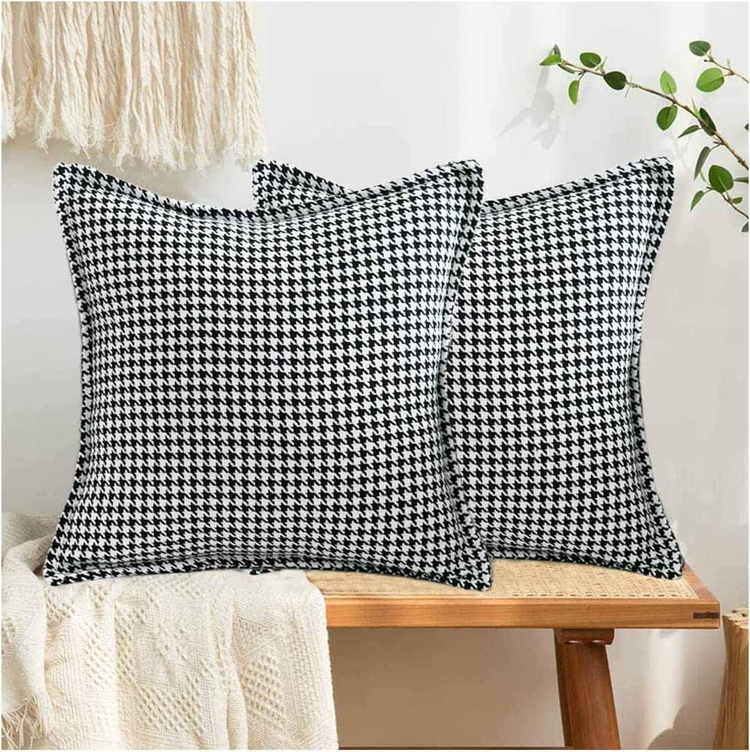 [2 Pieces] Pillow Covers 18x18 Throw Pillow Covers Set of 2 Decorative Pillow Covers for Couch