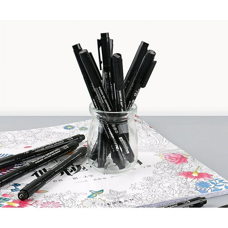  Cobee® 12 Tips Size Drawing Pens, Black Fineliner Art Pen  Waterproof Ink Micro Pen Sketch Pens Anime Pens Calligraphy Pens for  Artists Art Supplies Office School Supplies (Black) : Arts