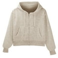 thumbnail image 1 of IMENGL Short zippered solid color hooded sweatshirt, Multicolor M, Size M-2XL, 1 of 9