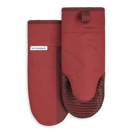 KitchenAid Beacon Two-Tone Oven Mitt 2-Pack Set Passion Red/Bordeaux 5.75 x13
