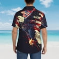 thumbnail image 4 of Sikiie Watercolor Bald Eagle Print Men's Hawaiian Shirt, Summer Beach Button Pocket Short Sleeve T-Shirt,X-Large, 4 of 7