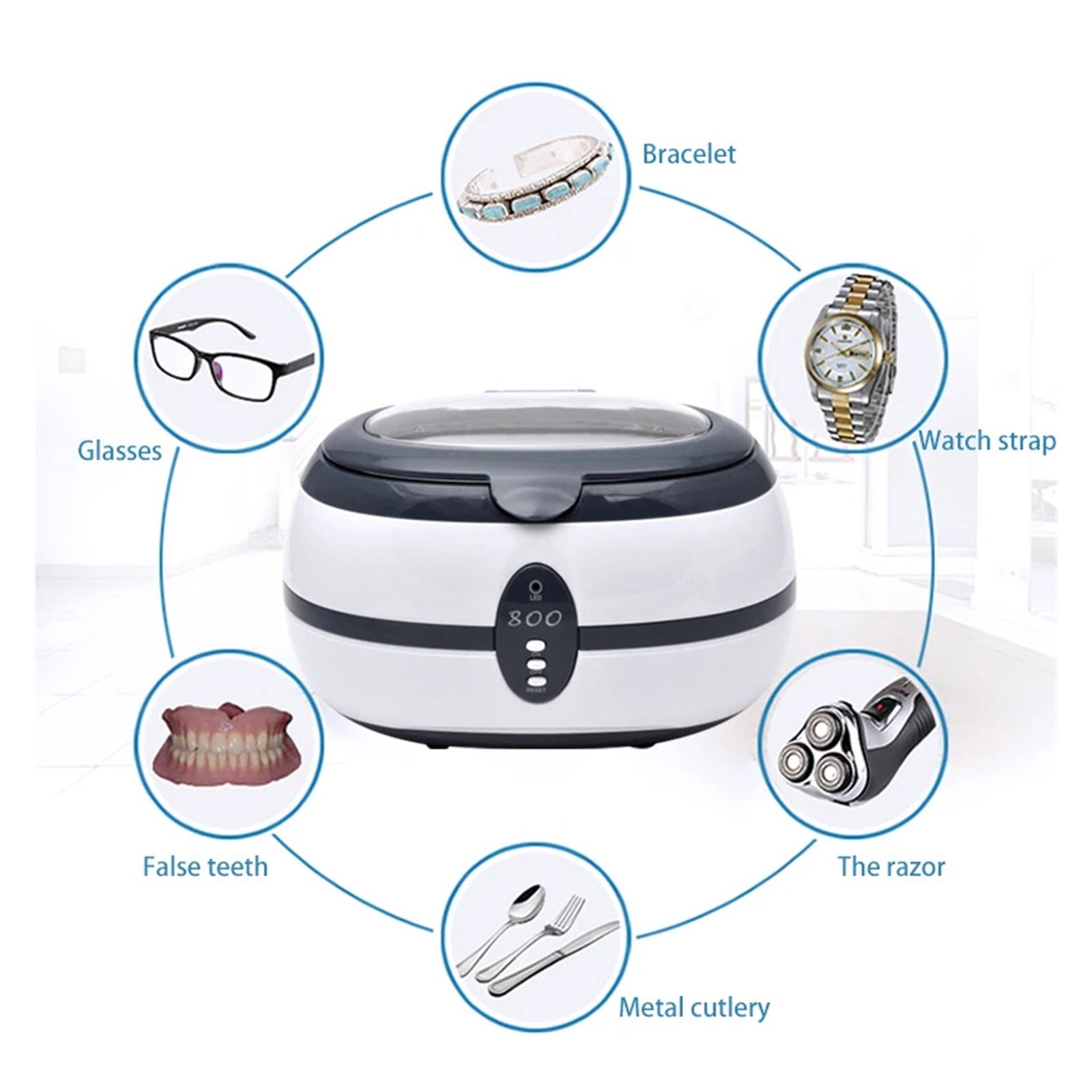Ultrasonic Cleaner Ultra Bath Cleaner Mouth Guards Jewelry Watch Glasses Ultrasound