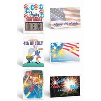 Assorted Fourth of July Patriotic Greeting Cards - 12 Greeting Cards, Size 4.5 x