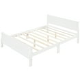 thumbnail image 4 of Llinc Store Modern Queen Size Wood Platform Bed with Headboard and Wooden Slat Support, White, 4 of 10