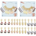 thumbnail image 2 of Alloy+Enamel 24 Pcs Cake Theme Stitch Markers Enamel Alloy Crochet Stitch Marker Charms Lobster Claw Clasps Locking for Knitting Weaving Sewing Jewelry Making, 2 of 9