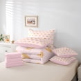 thumbnail image 6 of Feelyou Gold Love Heart Twin Bedding Sets 7pcs, Pink Princess Bedding Comforter Set, 6 of 8