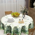 thumbnail image 6 of Eucalyptus Leaves Green Round Tablecloth 60 Inch Sage Leaf Washable Table Cloth Polyester Fabric Table Cover for Kitchen Room Picnic Party, 6 of 6