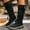Black, variant on Tawop Womens Boots Sale Under 20 Fashion Casual Style Tall Boots Solid Color Buckle Round Toe Heel Mid Calf Boots Winter Boots for Women