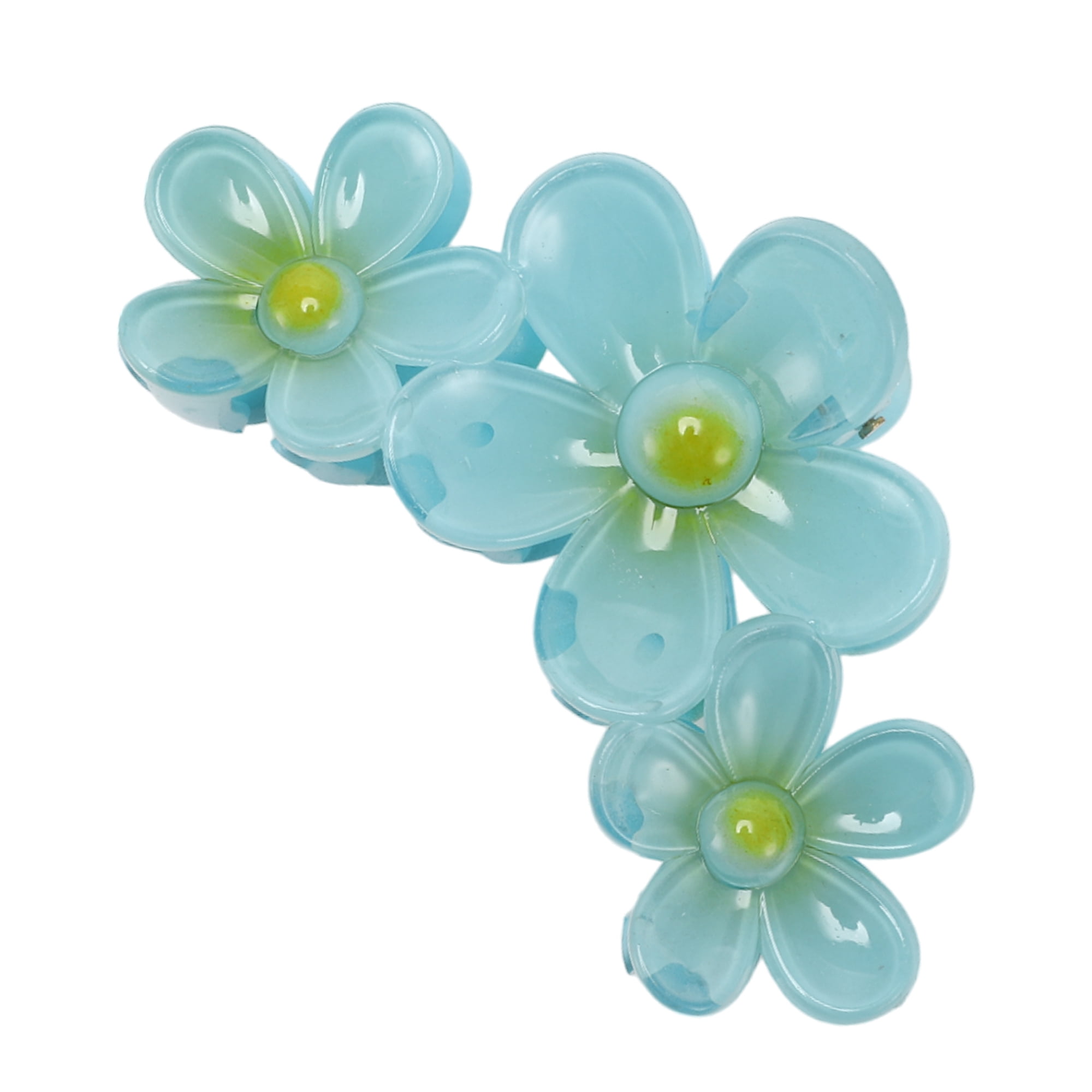 Unique Bargains Flower Hairdo Clip 1 Piece 4.33" x 2.56" x 1.89" Blue