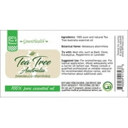 Tea Tree Australia Essential Oil - 1 fl oz (30 ml) Glass Bottle w/ Euro Dropper - 100% Pure Essential Oil by GreenHealth