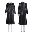 thumbnail image 3 of Wednesday Addams Wednesday Cosplay Costume School Uniform Outfits Halloween Carnival Party Suit For Adult Kids, 3 of 3