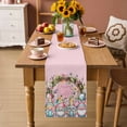 thumbnail image 3 of Table Runner - 72 Inch Long, Easter Gnomes Kitchen Dining Table Runner Dresser Scarves, Colorful Eggs Spring Flowers Branches Pink Farmhouse Decor for Coffee Tables Wedding Party Banquet, 3 of 8
