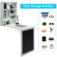 thumbnail image 6 of Gymax Wall Mounted Table Fold Out Convertible Desk with A Blackboard/Chalkboard White, 6 of 10
