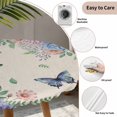 thumbnail image 3 of Watercolor Flowers Round Tablecloth for 36-44 Inch Tables,Fitted Table Cover with Elastic Edge,Spring Floral Butterflies Botanical Beige Waterproof Outdoor Table Cloth Protector for Patio Dinner, 3 of 9