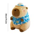 thumbnail image 3 of Plush Capybara Toy 30cm Soft Kawaii Decoración de la sala del hogar (traje de baño) azul, 3 of 6