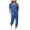 Blue, variant on YUHAOTIN 2 Piece Pants Set for Women Dressy Casual 2Pc Pure Color Suit Short Sleeve Leisure Pocket Home Sweatpants Sets Capri Sets Women 2 Piece Outfits Vacation Sexy Date Night Outfits for Women
