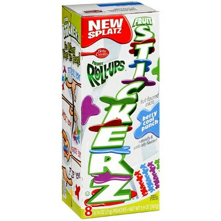 General Mills Fruit Roll Ups Stickerz Fruit Flavored Snacks, 8 ea