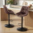 thumbnail image 6 of Set of 2 Adjustable Swivel Counter Height Bar Stools with Back, Modern Armless Upholstered Seat for Kitchen Island Home Bar, 6 of 8