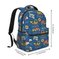 thumbnail image 2 of Rateoe Construction Vehicles Pattern Casual Backpack for School, Work, Travel – Adjustable Straps, Multiple Compartments – Ergonomic Design, Fits Laptops and Tablets, 2 of 5