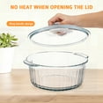 thumbnail image 3 of Round Glass Casserole Dish with Lid 2pcs Clear Deep Baking Dish Cookware Set, 3 of 8