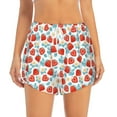 thumbnail image 2 of Goofa Strawberries Printed Women 2 in 1 Running Shorts,Quick Dry Athletic Workout Shorts,High Waisted Athletic Shorts with Liner Pockets-XX-Large, 2 of 9