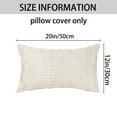 thumbnail image 5 of REGALWOVEN Corduroy Decorative Throw Pillow Covers Soft Boho Striped Cushion Covers Beige 12" x 20", 5 of 6