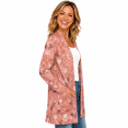 thumbnail image 2 of Women's Plus Size Dusty Rose Floral Cardigan, Long Sleeve Open Front Tunic with Pockets, 2 of 8