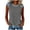 Gray, variant on Cap Sleeve Shirts for Womens Summer Trendy Top Loose Textured Fashion Tunics Crewneck Blouse