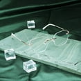 thumbnail image 5 of VisionGlobal Metal Readers for men/women Blue Light Blocking,Hand-set Diamond Fashion Square Glasses (White Clear, +2.50 Magnification), 5 of 5
