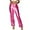 Pink, variant on XFLWAM Women's Shiny Metallic Rave Pants Straight Leg Faux Leather High Waist Pants with Pockets for Party Club Streetwear Pink M