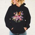 thumbnail image 3 of Sudadera con capucha y estampado de mariposas y flores populares de otoño e invierno para mujer, abrigo de moda, ropa de talla grande, 3 of 4