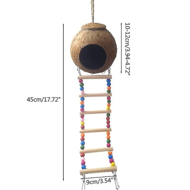 Caseta de nido de pájaro con escalera para loros, periquitos, conures, cocls S, animales, mascotas, Ca Habitats R