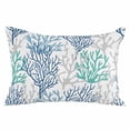thumbnail image 2 of Blue Teal Grey Coral Coastal Throw Pillow Covers, Summer Beach Nautical Ocean Soft Breathable Pillow Cases with Zipper for Sleeping, Standard Pillowcases for Couch Bed Sofa Chair 20x26 Inches, 2 of 6