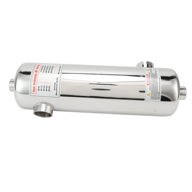 Swimming Pool Heat Exchanger, Limiter 60KW Pool Circulating Heat Exchanger Lightweight for Hot Bath
