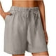 thumbnail image 1 of Pantalones Cortos Para Mujer Pantalones Cortos Fluidos Algodón Lino Color Sólido Cómodo Elástico Pierna Ancha Casual Odeerbi  ODB157765, 1 of 8